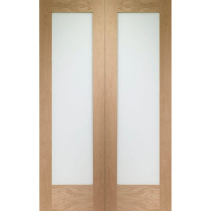 XL Joinery Pattern 10 Internal Oak Rebated Door Pair with Clear Glass