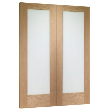 XL Joinery Pattern 10 Internal Oak Rebated Door Pair with Clear Glass