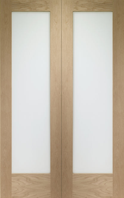 XL Joinery Pattern 10 Internal Oak Rebated Door Pair with Obscure Glass