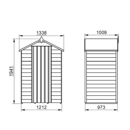 Forest Overlap Dip Treated Apex Shed - No Window - 4 x 3ft