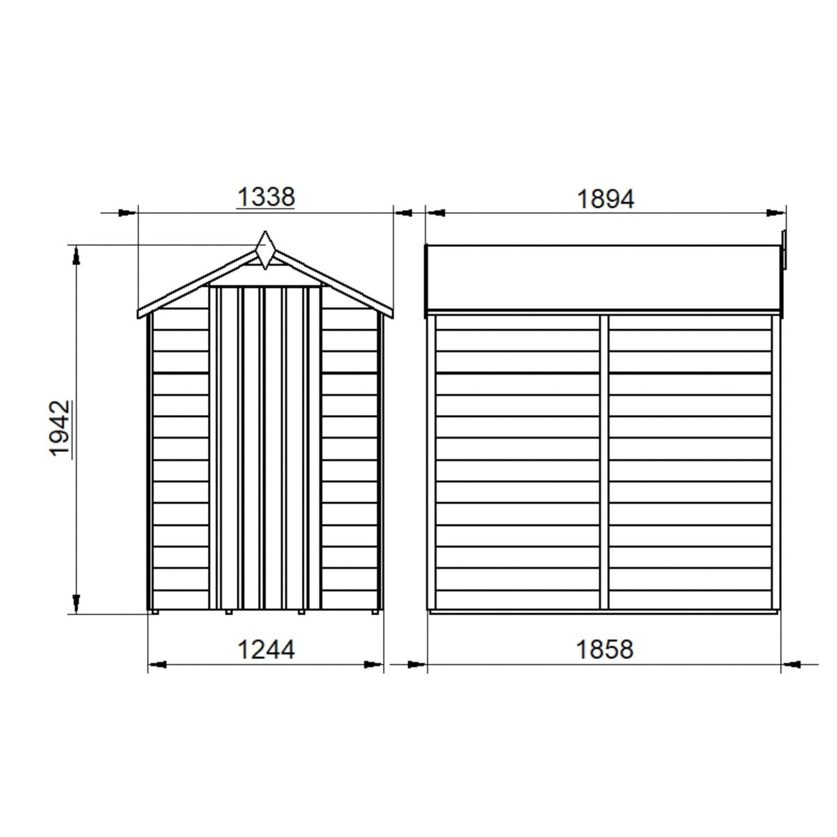 Forest Overlap Dip Treated Apex Shed - No Window - 6 x 4ft