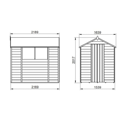 Forest Overlap Dip Treated Apex Shed - 7 x 5ft