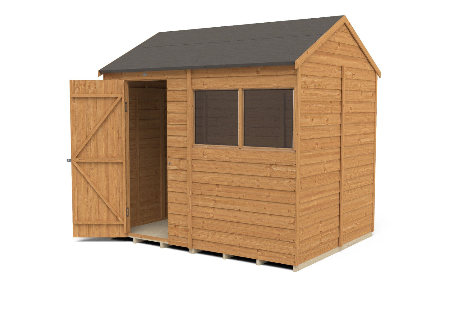 Forest Overlap Dip Treated Reverse Apex Shed (HD) - 8 x 6ft