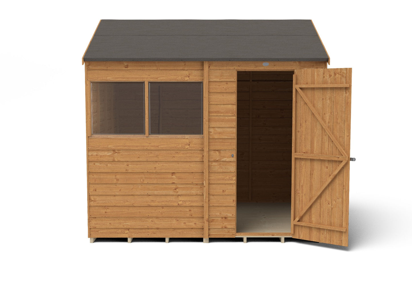 Forest Overlap Dip Treated Reverse Apex Shed (HD) - 8 x 6ft