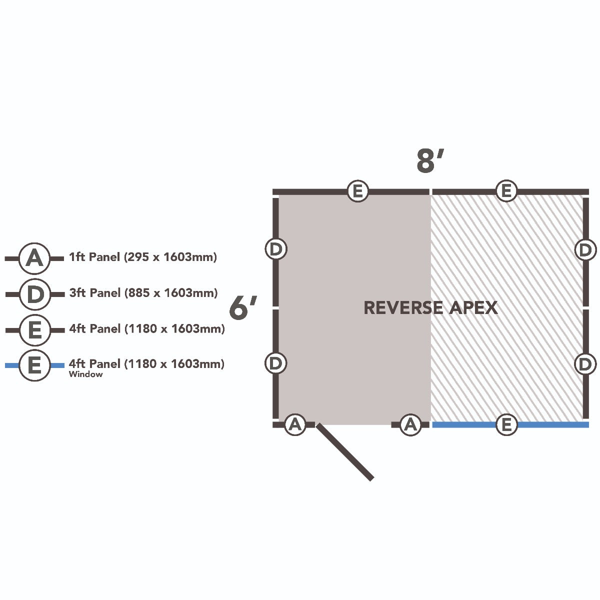 Forest Overlap Dip Treated Reverse Apex Shed (HD) - 8 x 6ft