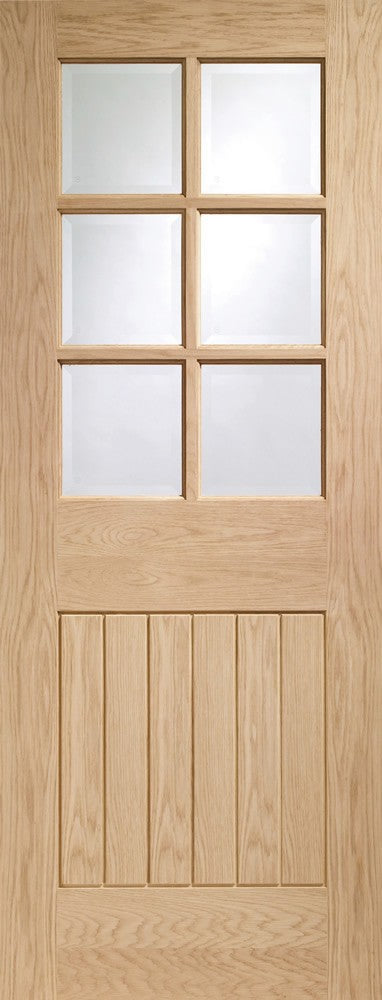 XL Joinery Suffolk Original 6 Light Unfinished Internal Door with Clear Bevelled Glass