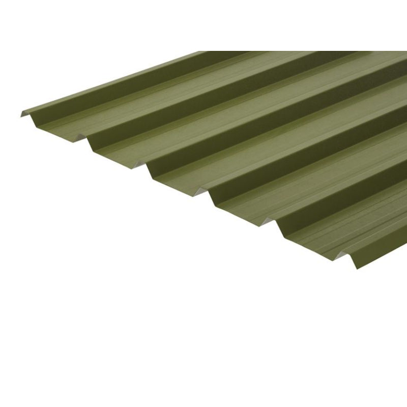 Cladco 32/1000 Box Profile PVC Plastisol Coated 0.7mm Metal Roof Sheet Olive Green - All Sizes