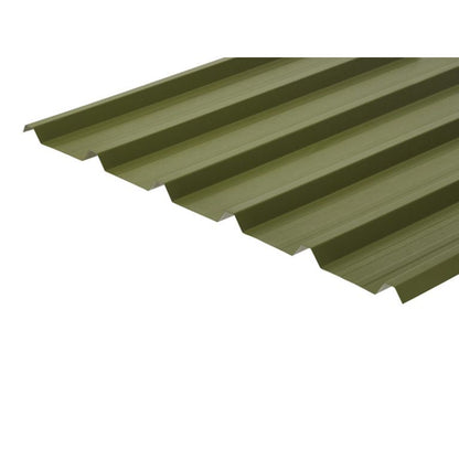 Cladco 32/1000 Box Profile PVC Plastisol Coated 0.7mm Metal Roof Sheet Olive Green - All Sizes