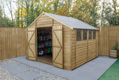 4LIFE Overlap Pressure Treated Apex Shed - Double Door (HD) - 10 x 10ft