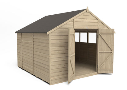 4LIFE Overlap Pressure Treated Apex Shed - Double Door (HD) - 10 x 10ft