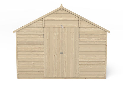 4LIFE Overlap Pressure Treated Apex Shed - Double Door (HD) - 10 x 10ft