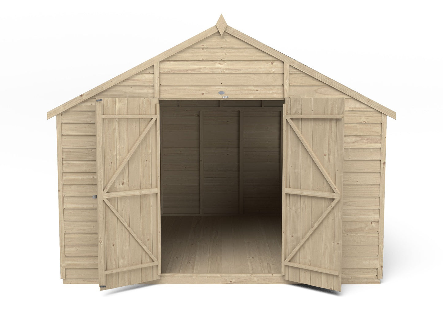 4LIFE Overlap Pressure Treated Apex Shed - Double Door (HD) - 10 x 10ft