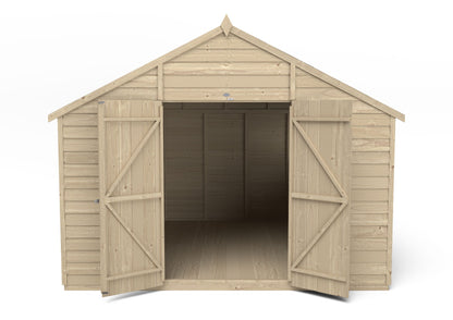 Forest Overlap Pressure Treated Apex Shed - Double Door - 10 x 10ft