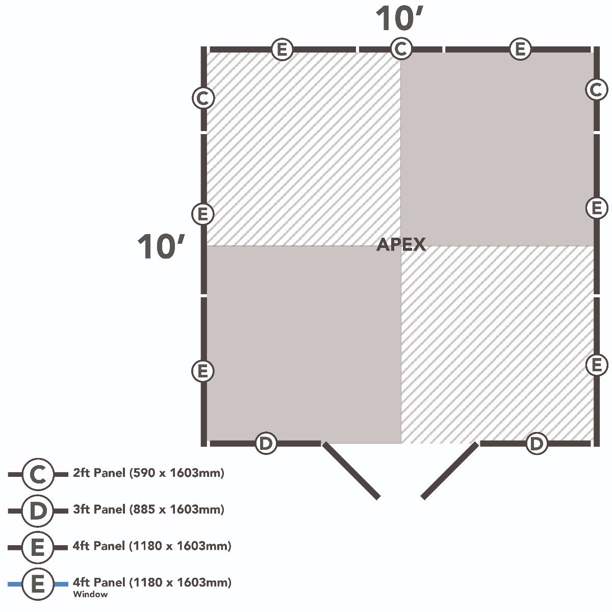 4LIFE Overlap Pressure Treated Apex Shed - Double Door (HD) - 10 x 10ft