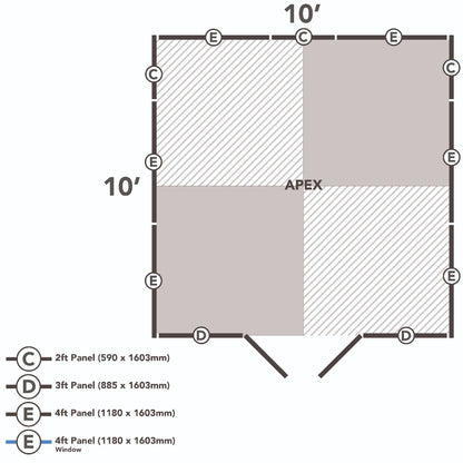 4LIFE Overlap Pressure Treated Apex Shed - Double Door (HD) - 10 x 10ft