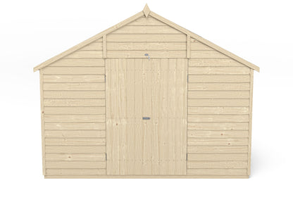 4LIFE Overlap Pressure Treated Apex Shed - Double Door (HD) - 10 x 15ft