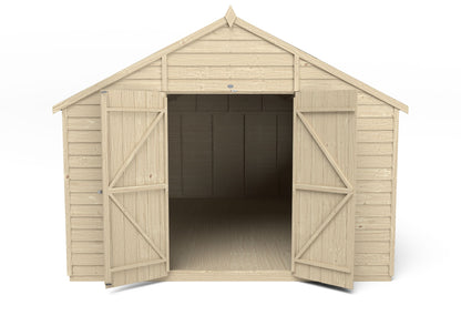 4LIFE Overlap Pressure Treated Apex Shed - Double Door (HD) - 10 x 15ft