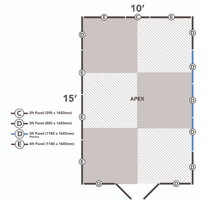 4LIFE Overlap Pressure Treated Apex Shed - Double Door (HD) - 10 x 15ft