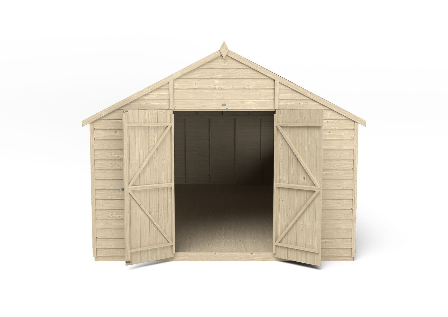 4LIFE Overlap Pressure Treated Apex Shed - Double Door (HD) - 10 x 20ft