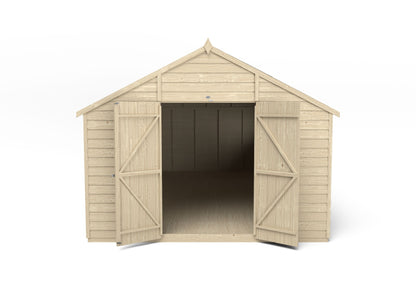 4LIFE Overlap Pressure Treated Apex Shed - Double Door (HD) - 10 x 20ft