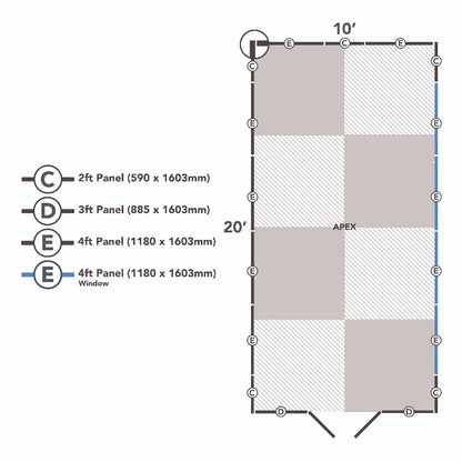 4LIFE Overlap Pressure Treated Apex Shed - Double Door (HD) - 10 x 20ft