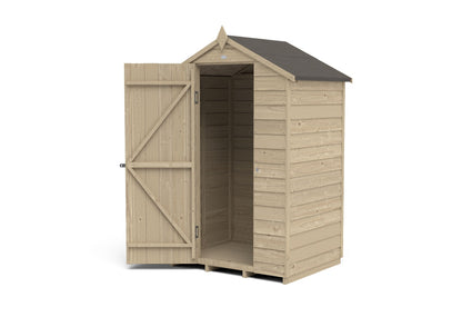 4LIFE Overlap Pressure Treated Apex Shed - No Window (HD) - 4 x 3ft