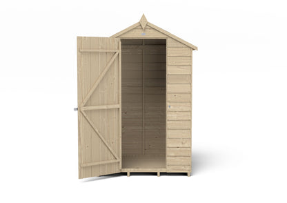 4LIFE Overlap Pressure Treated Apex Shed - No Window (HD) - 4 x 3ft