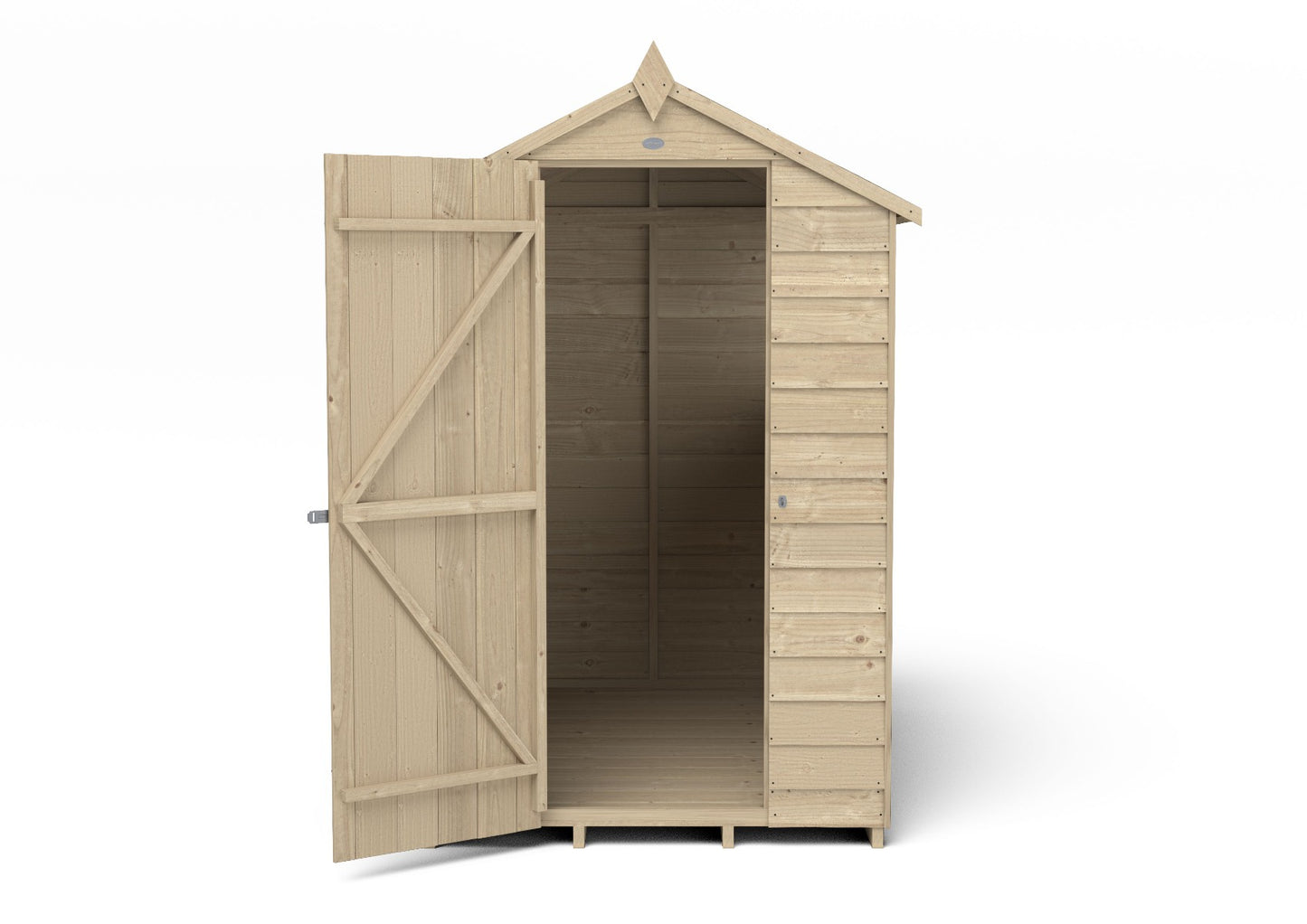 4LIFE Overlap Pressure Treated Apex Shed- 4 Window (HD) - 6 x 4ft