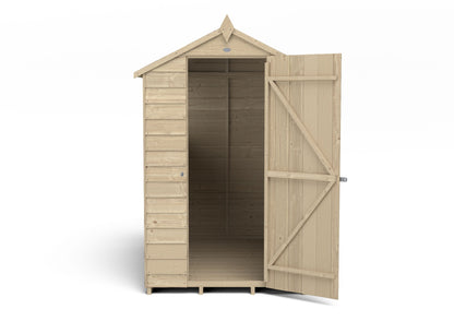 4LIFE Overlap Pressure Treated Apex Shed- 4 Window (HD) - 6 x 4ft