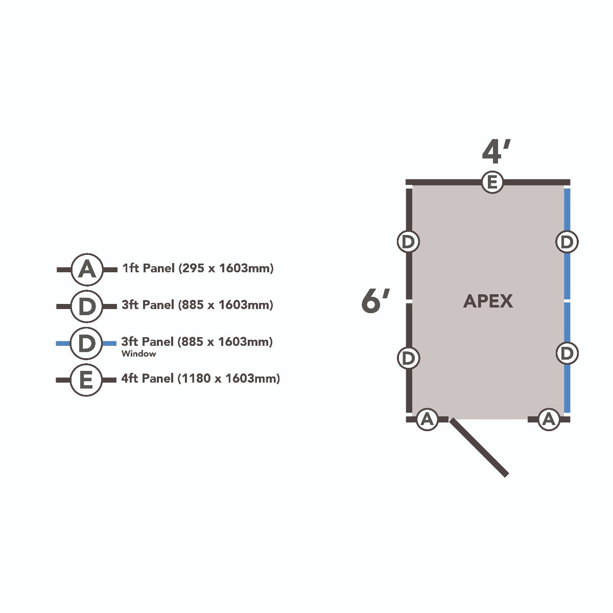 4LIFE Overlap Pressure Treated Apex Shed- 4 Window (HD) - 6 x 4ft