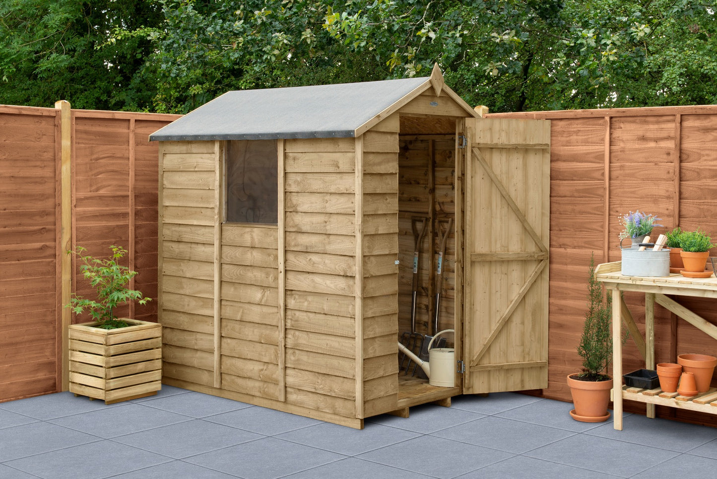 4LIFE Overlap Pressure Treated Apex Shed (HD) - 6 x 4ft