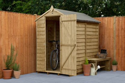 4LIFE Overlap Pressure Treated Apex Shed - No Window (HD) - 6 x 4ft