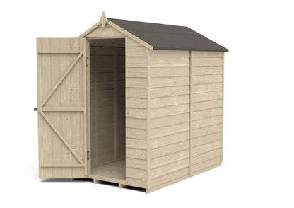 4LIFE Overlap Pressure Treated Apex Shed - No Window (HD) - 6 x 4ft