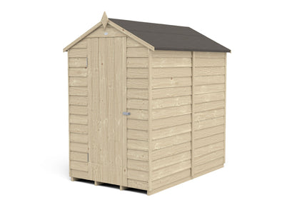 4LIFE Overlap Pressure Treated Apex Shed - No Window (HD) - 6 x 4ft