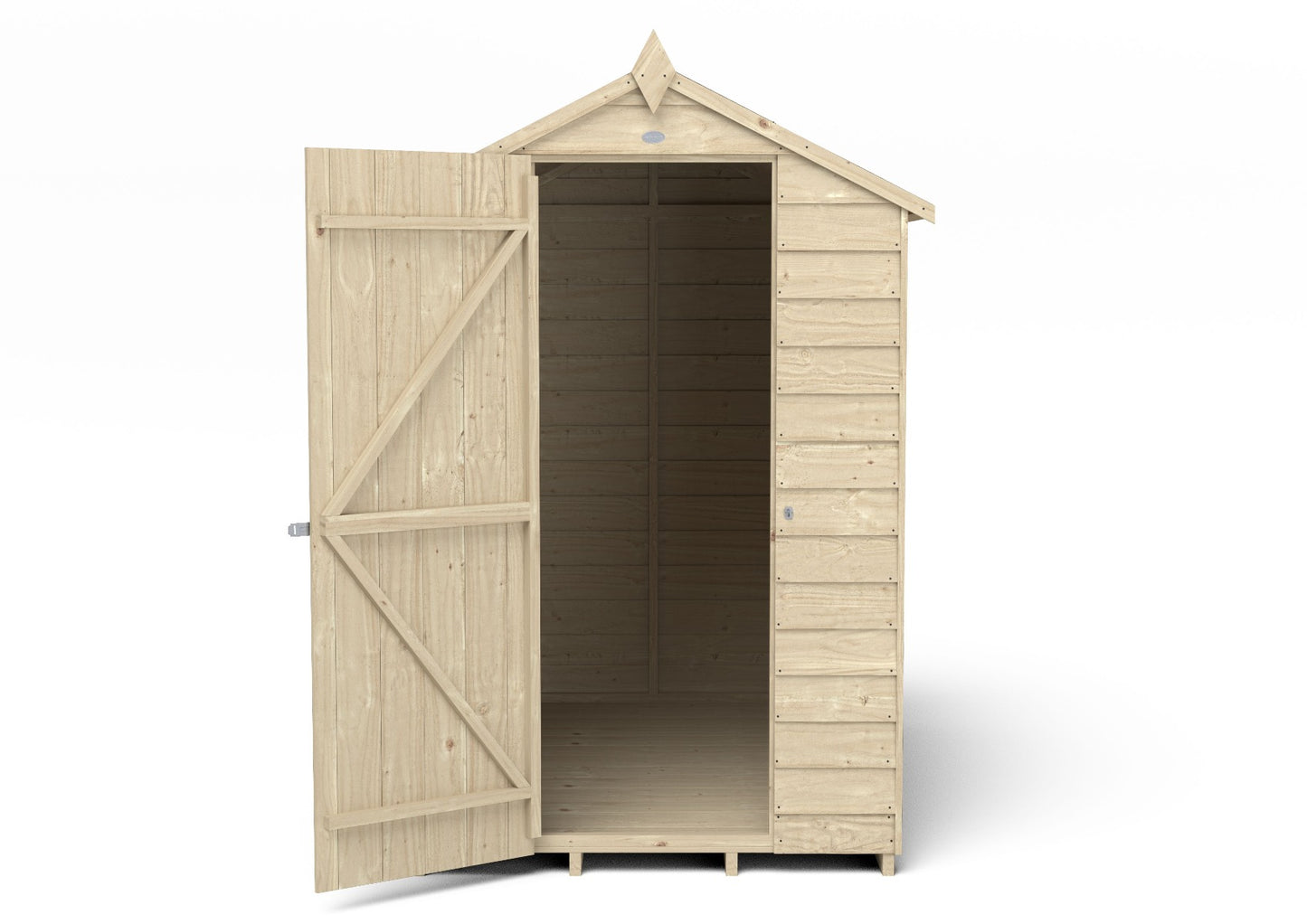 4LIFE Overlap Pressure Treated Apex Shed - No Window (HD) - 6 x 4ft