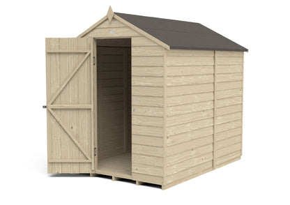 4LIFE Overlap Pressure Treated Apex Shed - No Window (HD) - 7 x 5ft