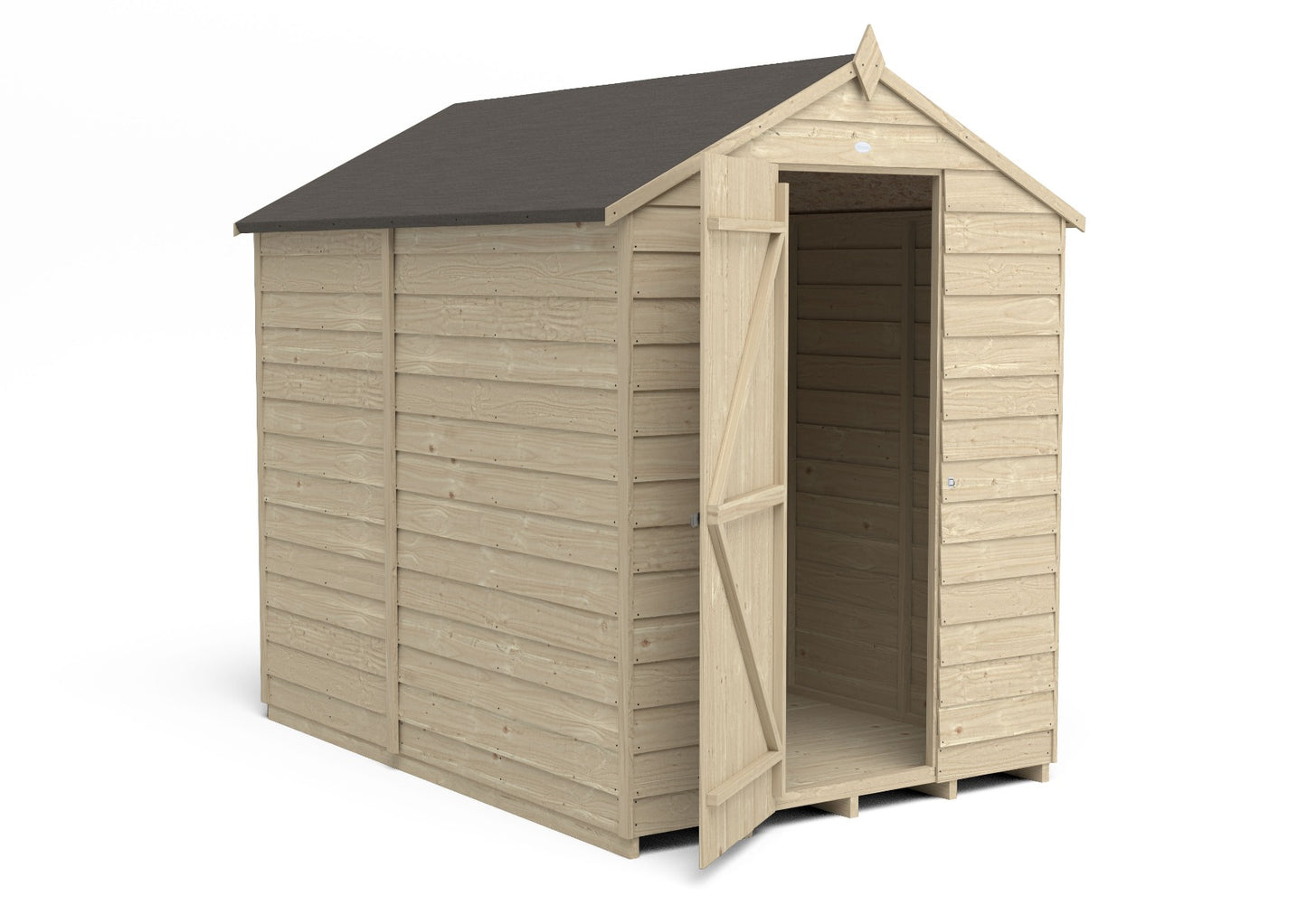 4LIFE Overlap Pressure Treated Apex Shed - No Window (HD) - 7 x 5ft