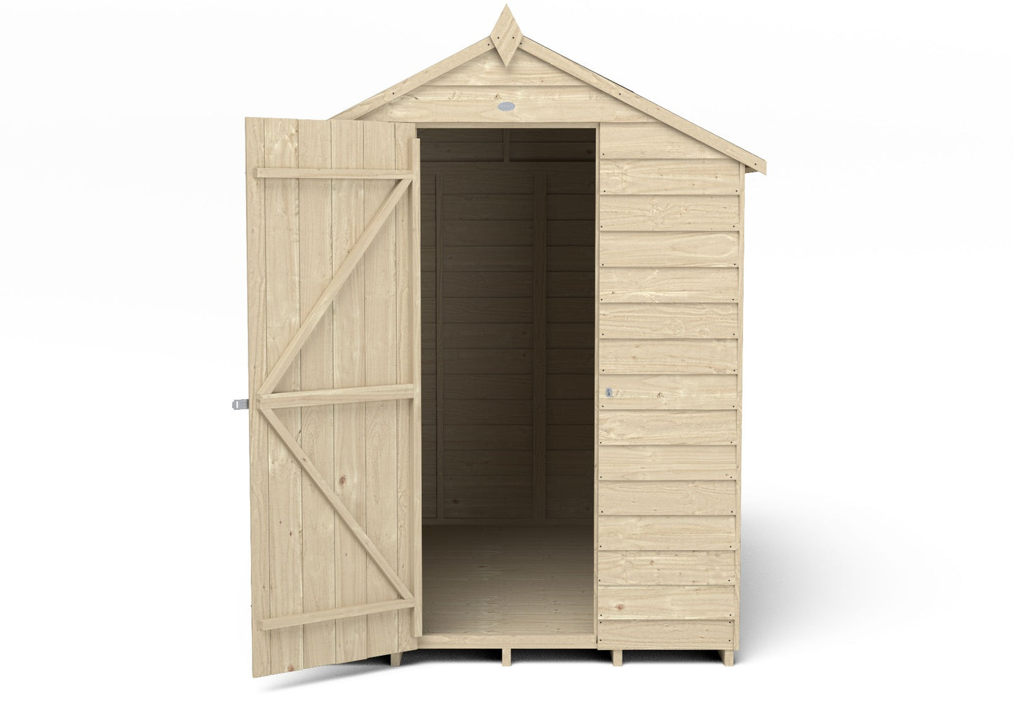 4LIFE Overlap Pressure Treated Apex Shed - No Window (HD) - 7 x 5ft