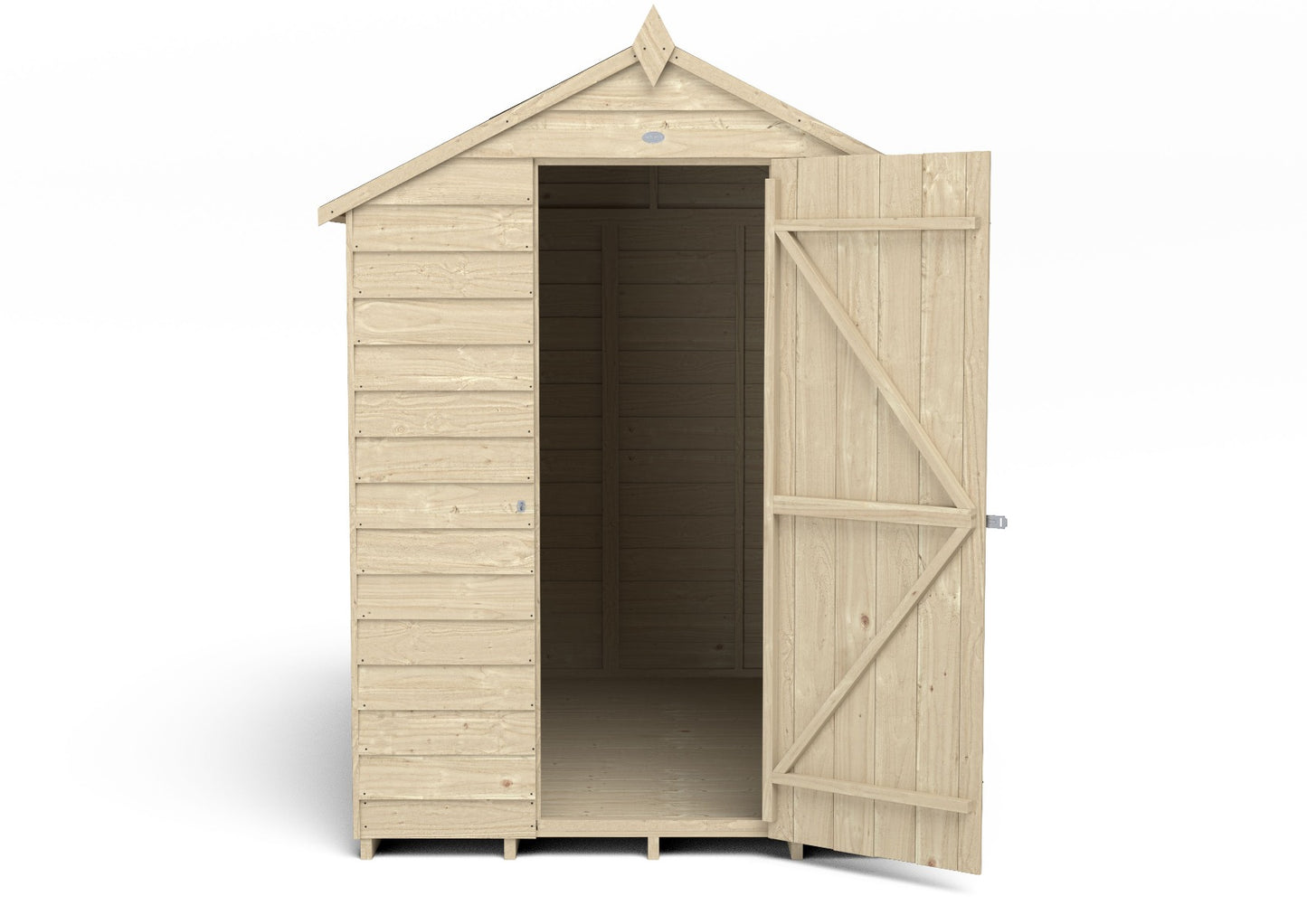 4LIFE Overlap Pressure Treated Apex Shed - No Window (HD) - 7 x 5ft