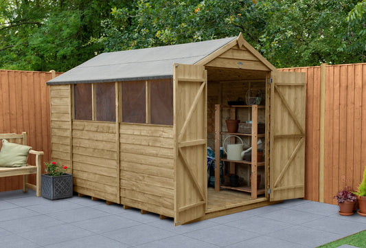 Forest Overlap Pressure Treated Apex Shed - Double Door - 10 x 6ft