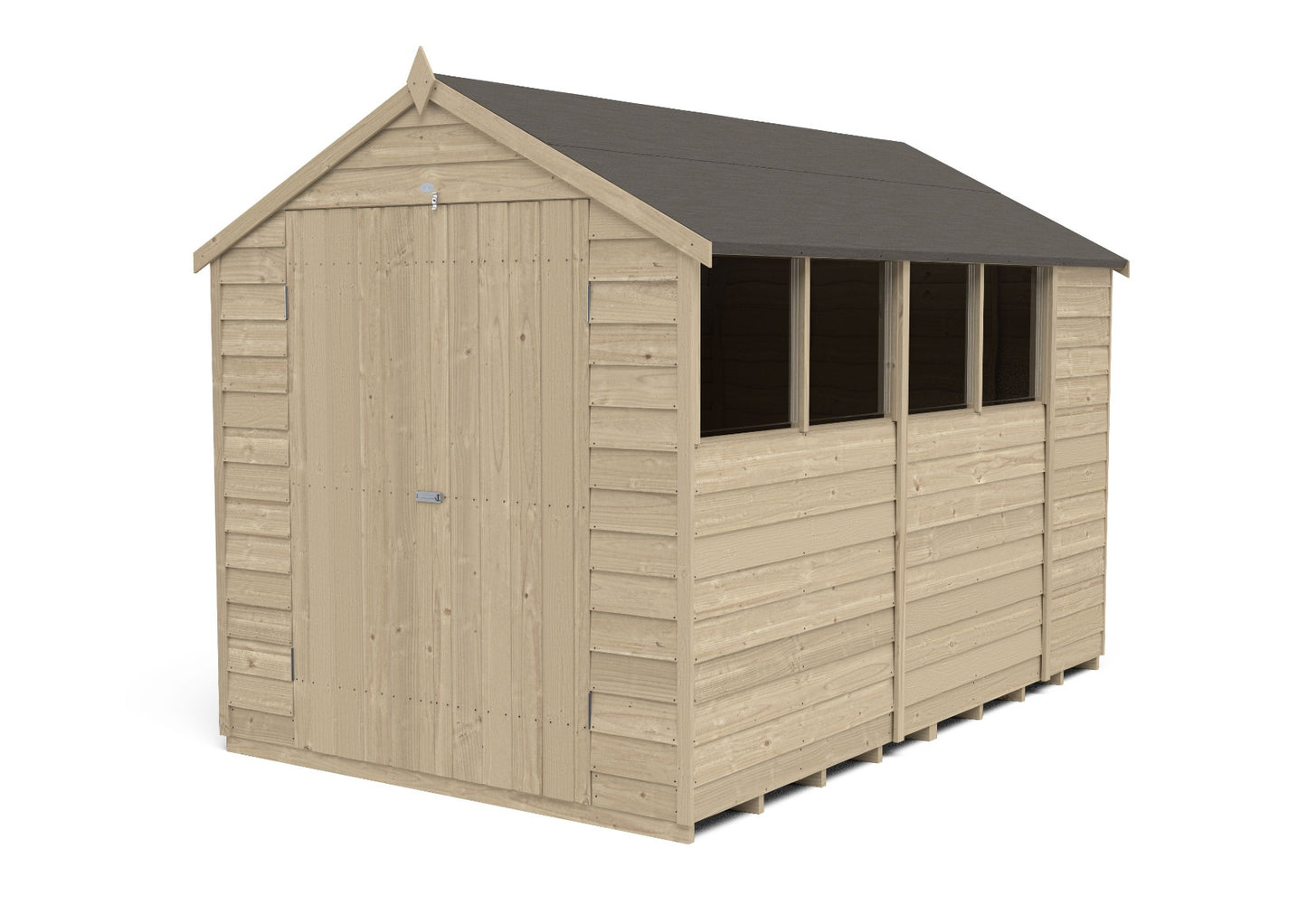 Forest Overlap Pressure Treated Apex Shed - Double Door - 10 x 6ft