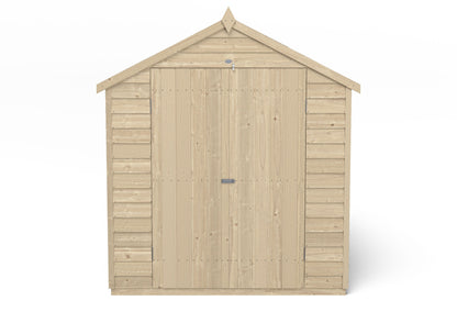 4LIFE Overlap Pressure Treated Apex Shed - Double Door (HD) - 10 x 6ft