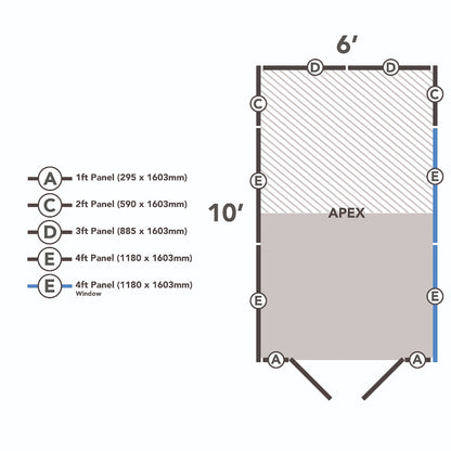 Forest Overlap Pressure Treated Apex Shed - Double Door - 10 x 6ft