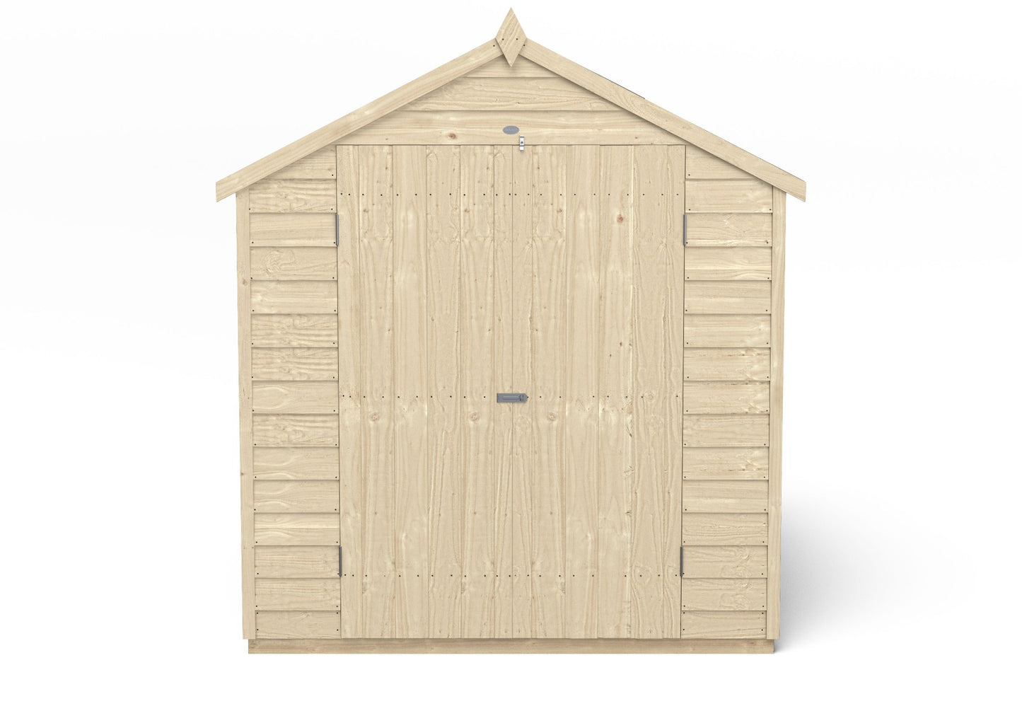 4LIFE Overlap Pressure Treated Apex Shed - Double Door, 4 Windows (HD) - 8 x 6ft