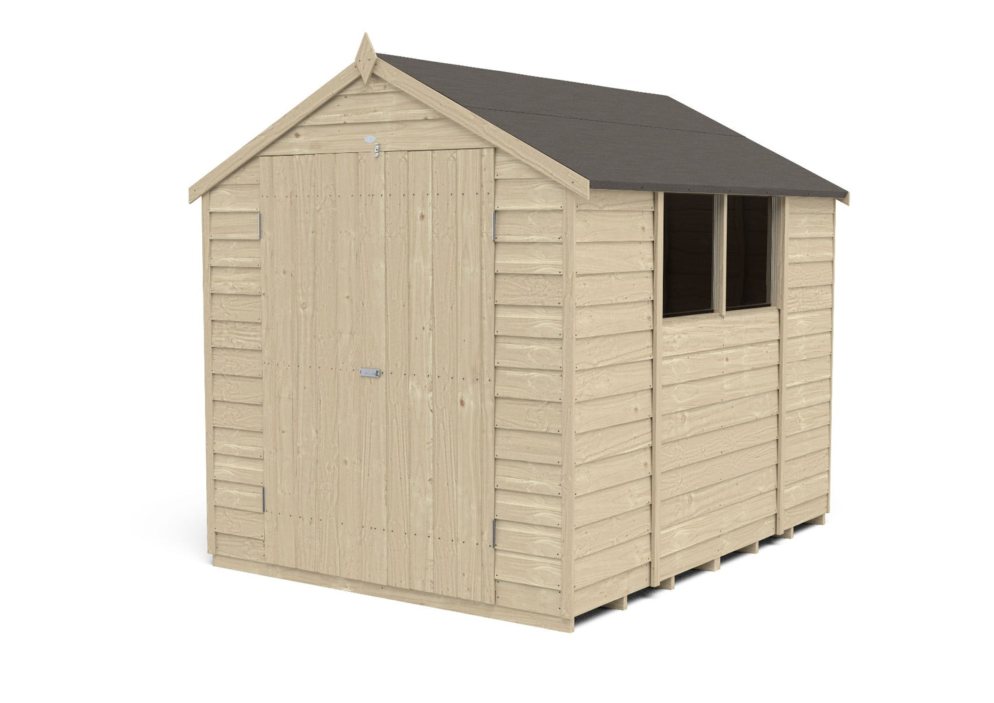 4LIFE Overlap Pressure Treated Apex Shed - Double Door (HD) - 8 x 6ft