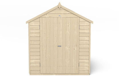 4LIFE Overlap Pressure Treated Apex Shed - Double Door (HD) - 8 x 6ft