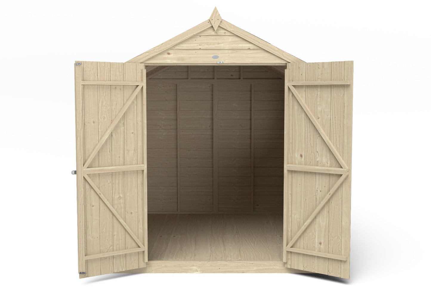 4LIFE Overlap Pressure Treated Apex Shed - Double Door (HD) - 8 x 6ft