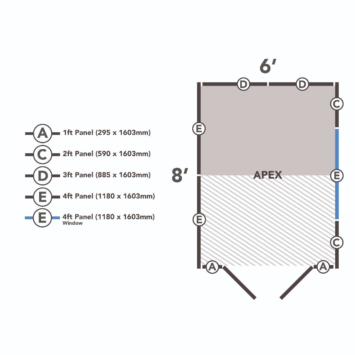 4LIFE Overlap Pressure Treated Apex Shed - Double Door (HD) - 8 x 6ft