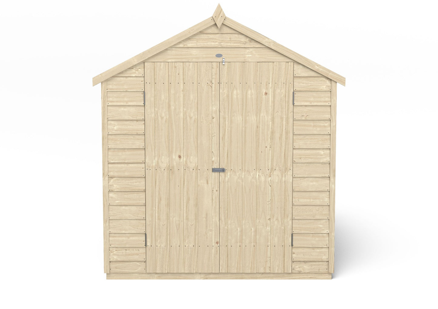 4LIFE Overlap Pressure Treated Apex Shed - Double Door, No Windows (HD) - 8 x 6ft