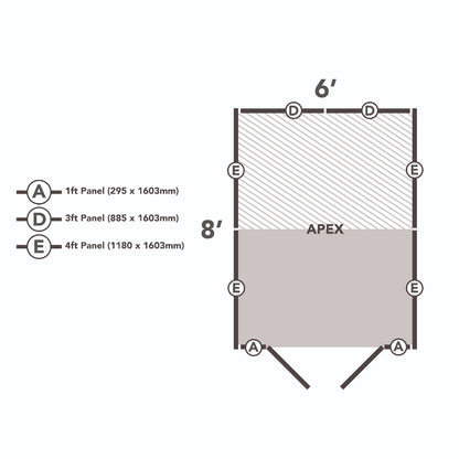 4LIFE Overlap Pressure Treated Apex Shed - Double Door, No Windows (HD) - 8 x 6ft